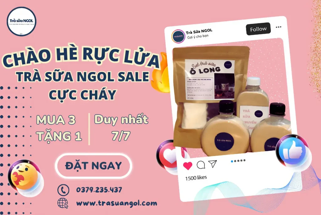 Chào hè rực rỡ trà sữa ngol sale cực cháy 7/7